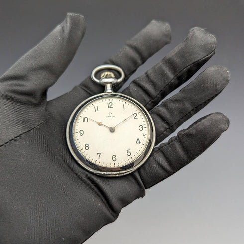 Around 1905 Antique Omega pocket watch with silver plated case works well